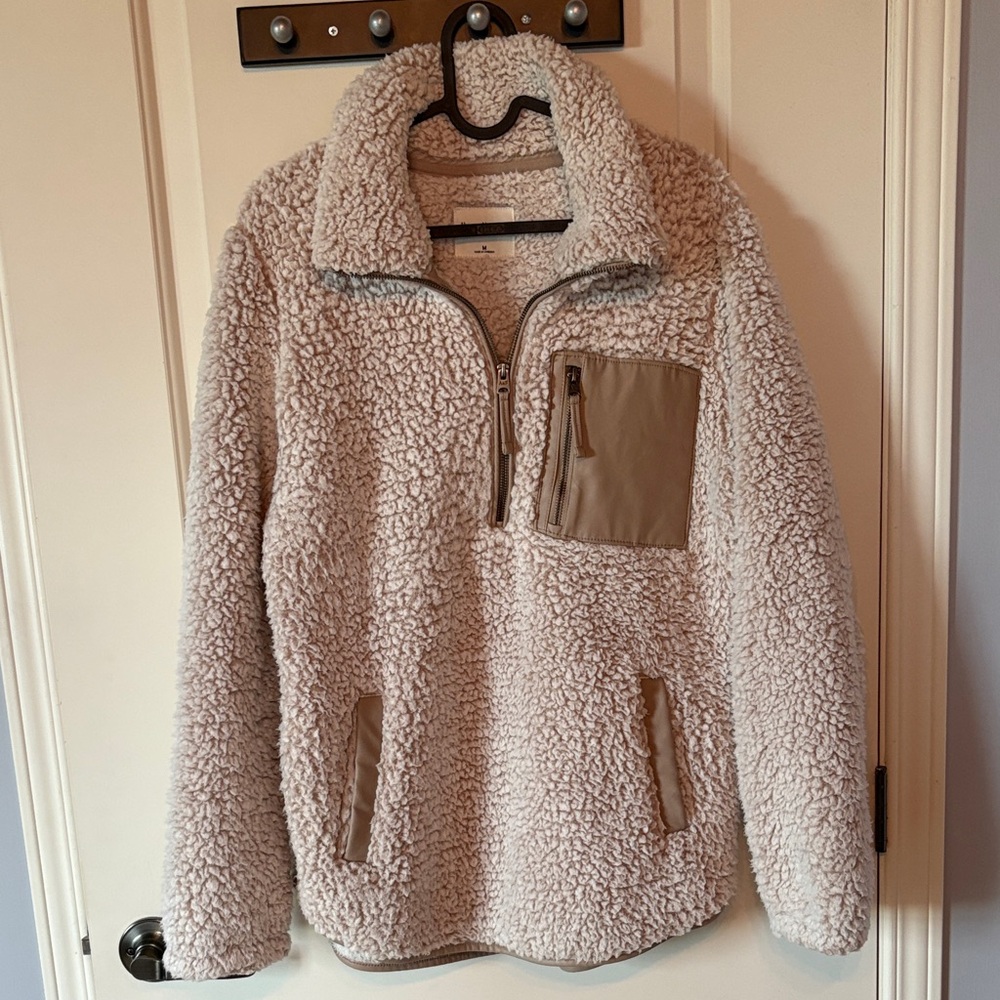 Abercrombie & Fitch Cream Sherpa Fleece